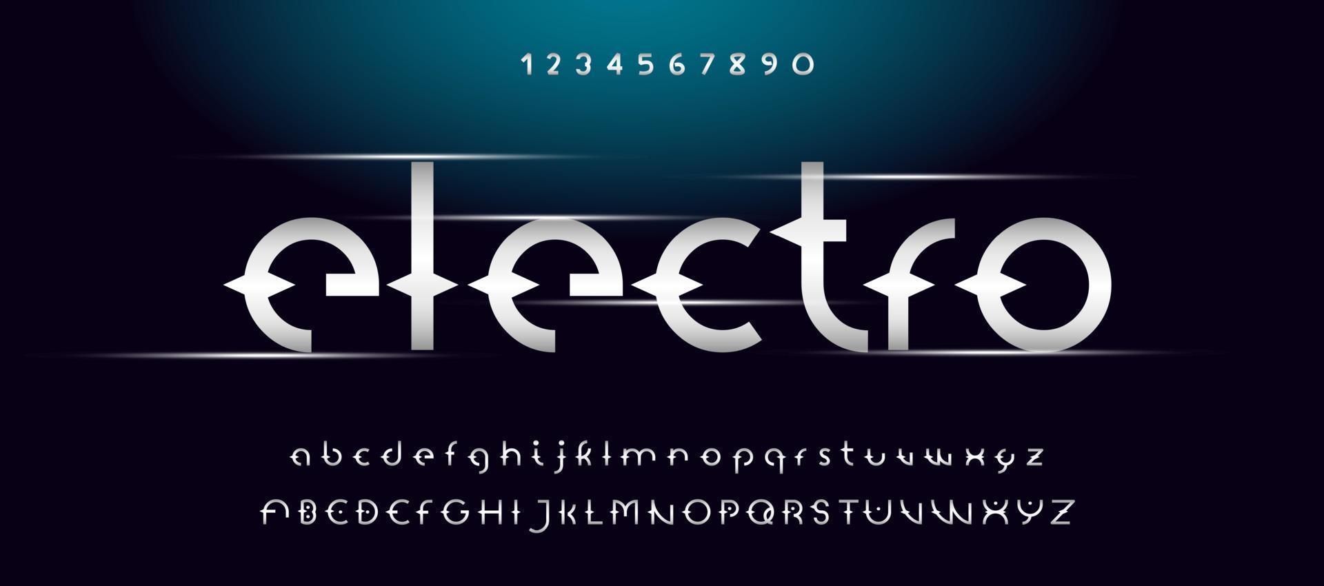 Abstract technology futuristic alphabet font. vector