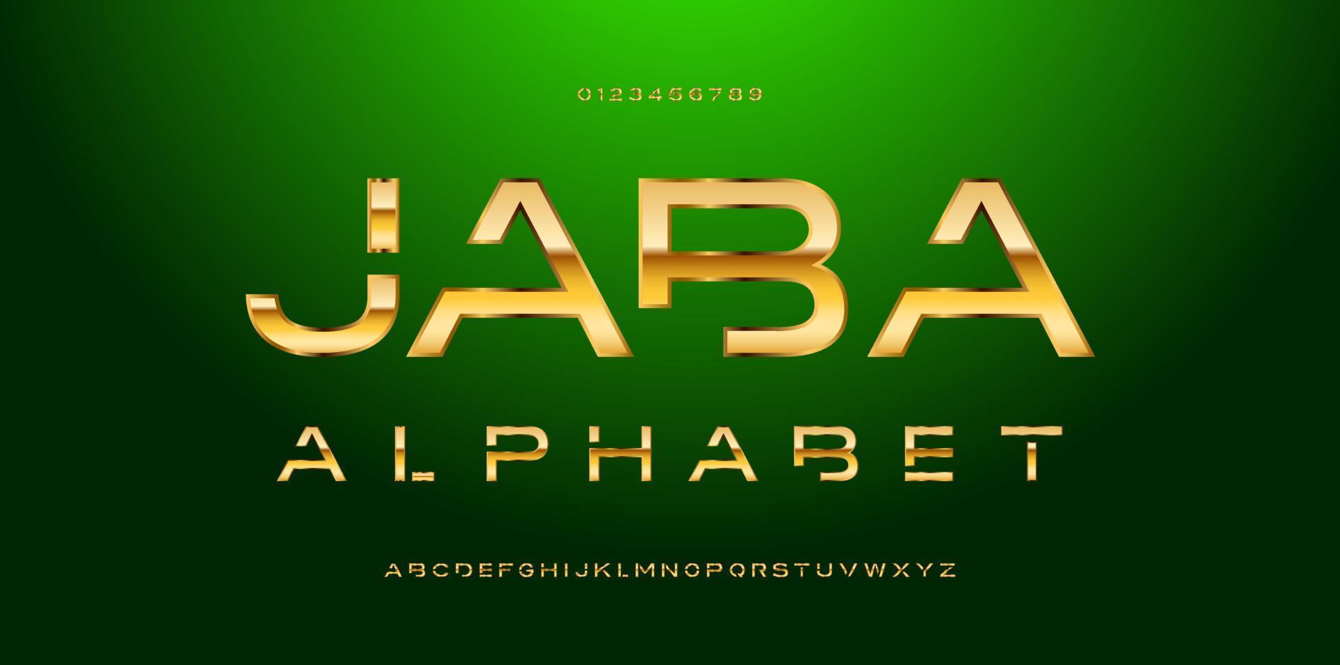 Gold font and alphabet. Vector. vector