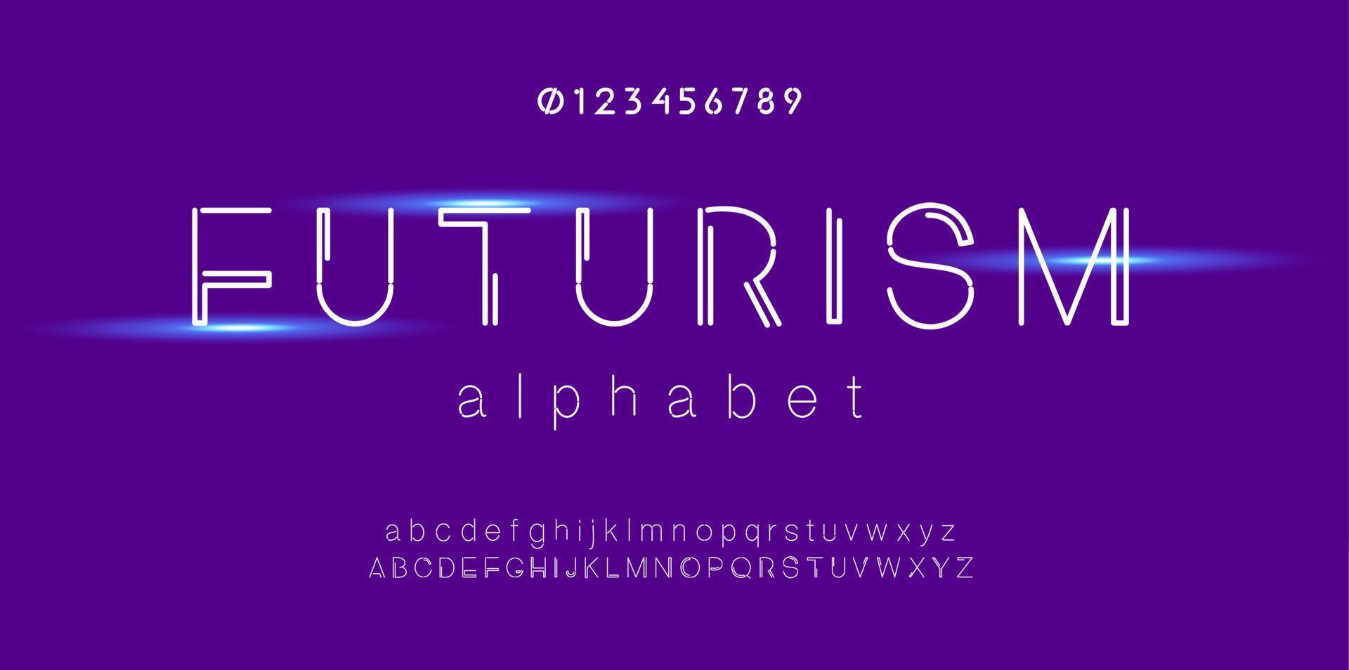alfabeto de estilo futurista. vector