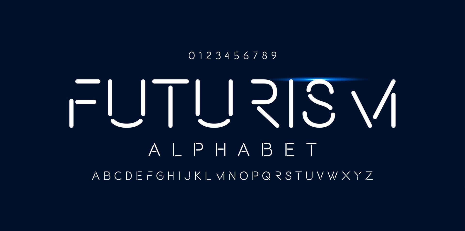 Futurism style alphabet. vector