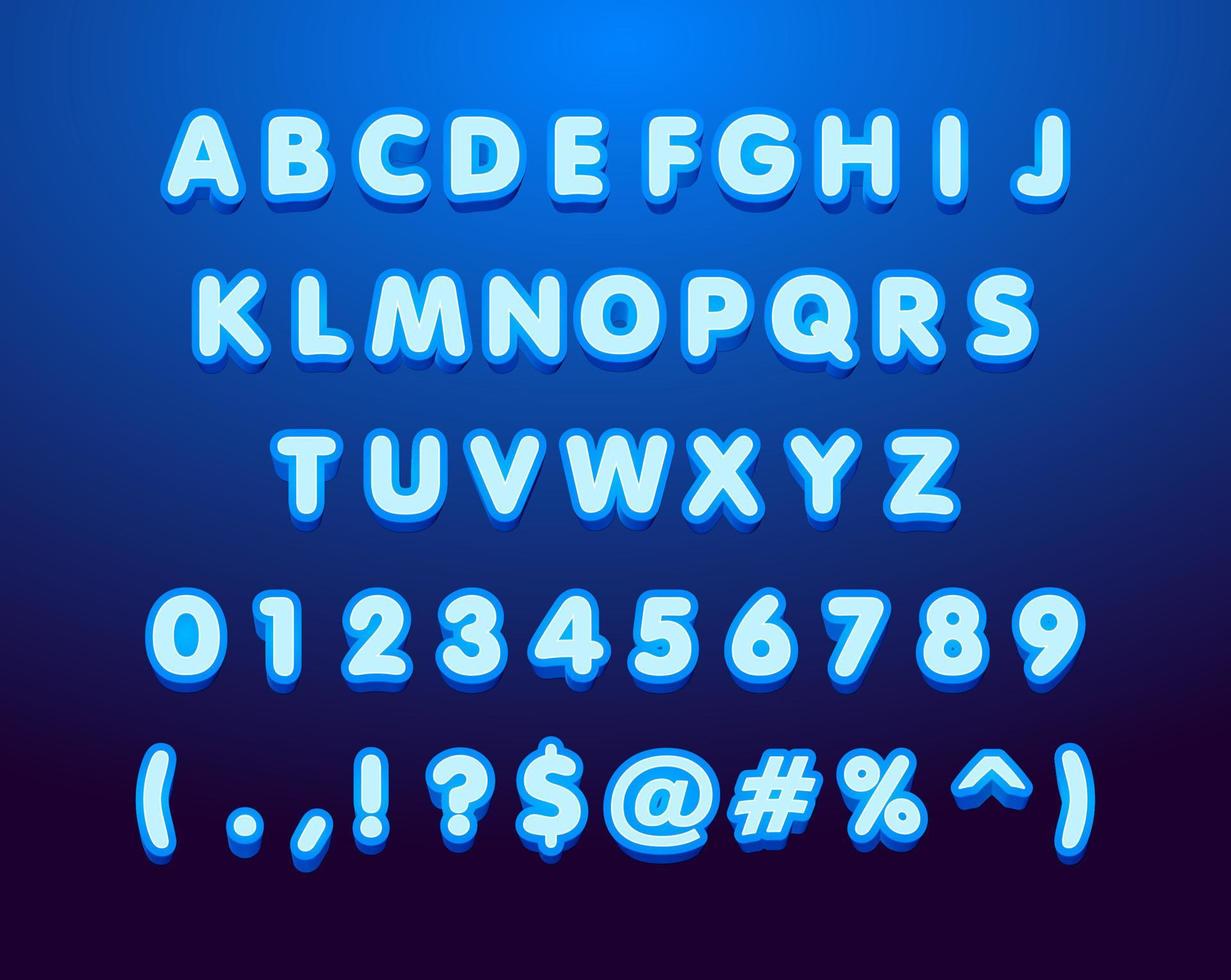 Cartoon alphabet set. Creative comic font. vector