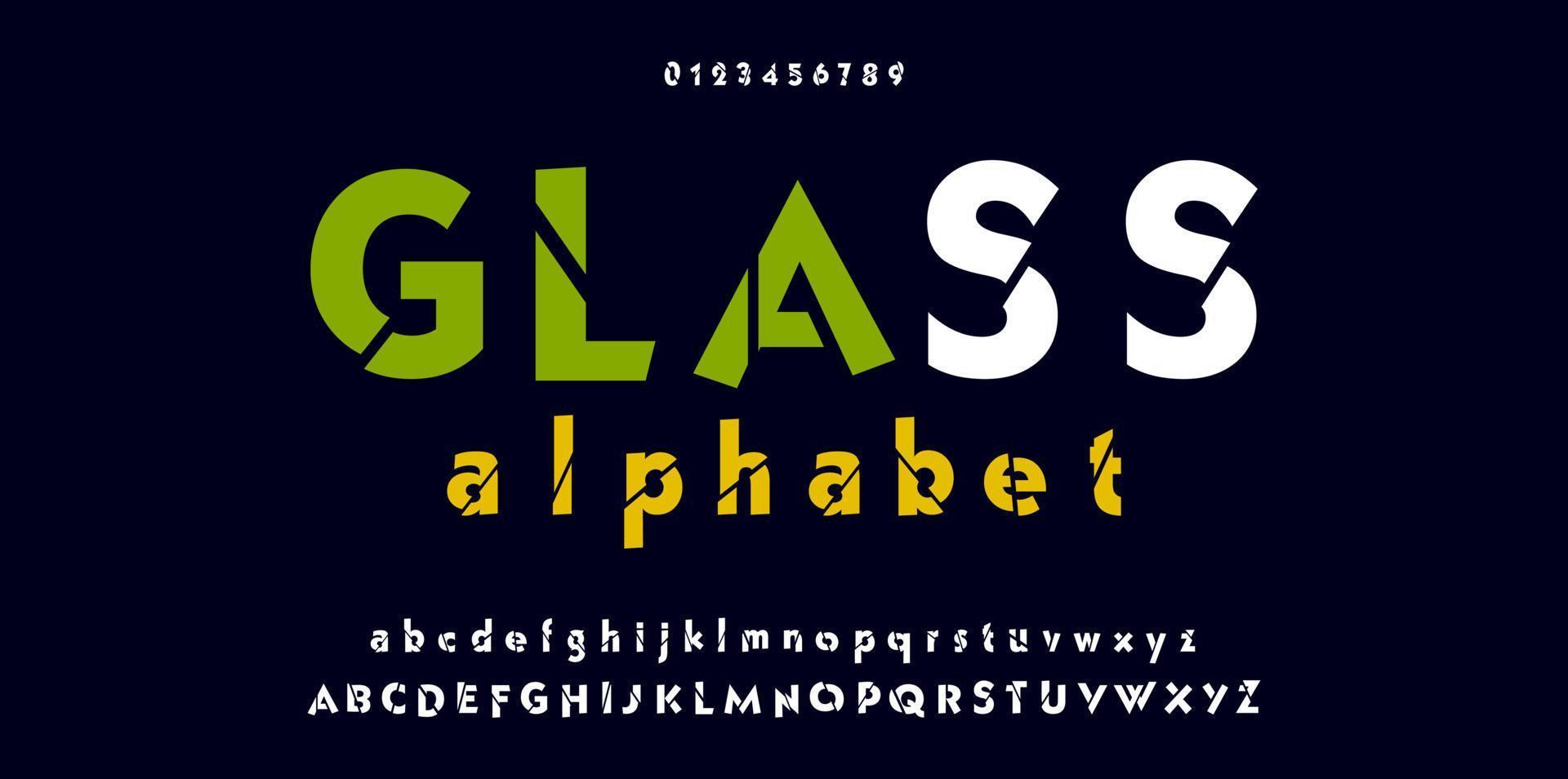 Abstract technology futuristic alphabet font. vector