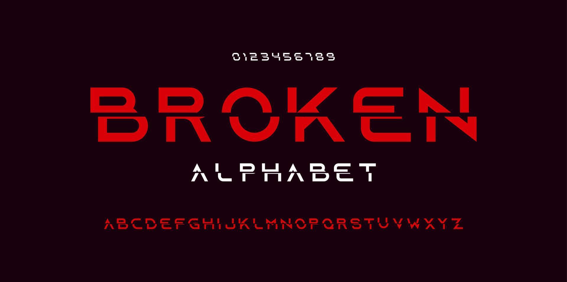 Modern alphabet font and number. Vector illustraion.
