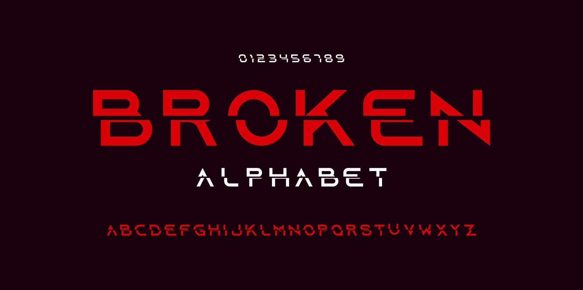 Modern alphabet font and number. Vector illustraion.