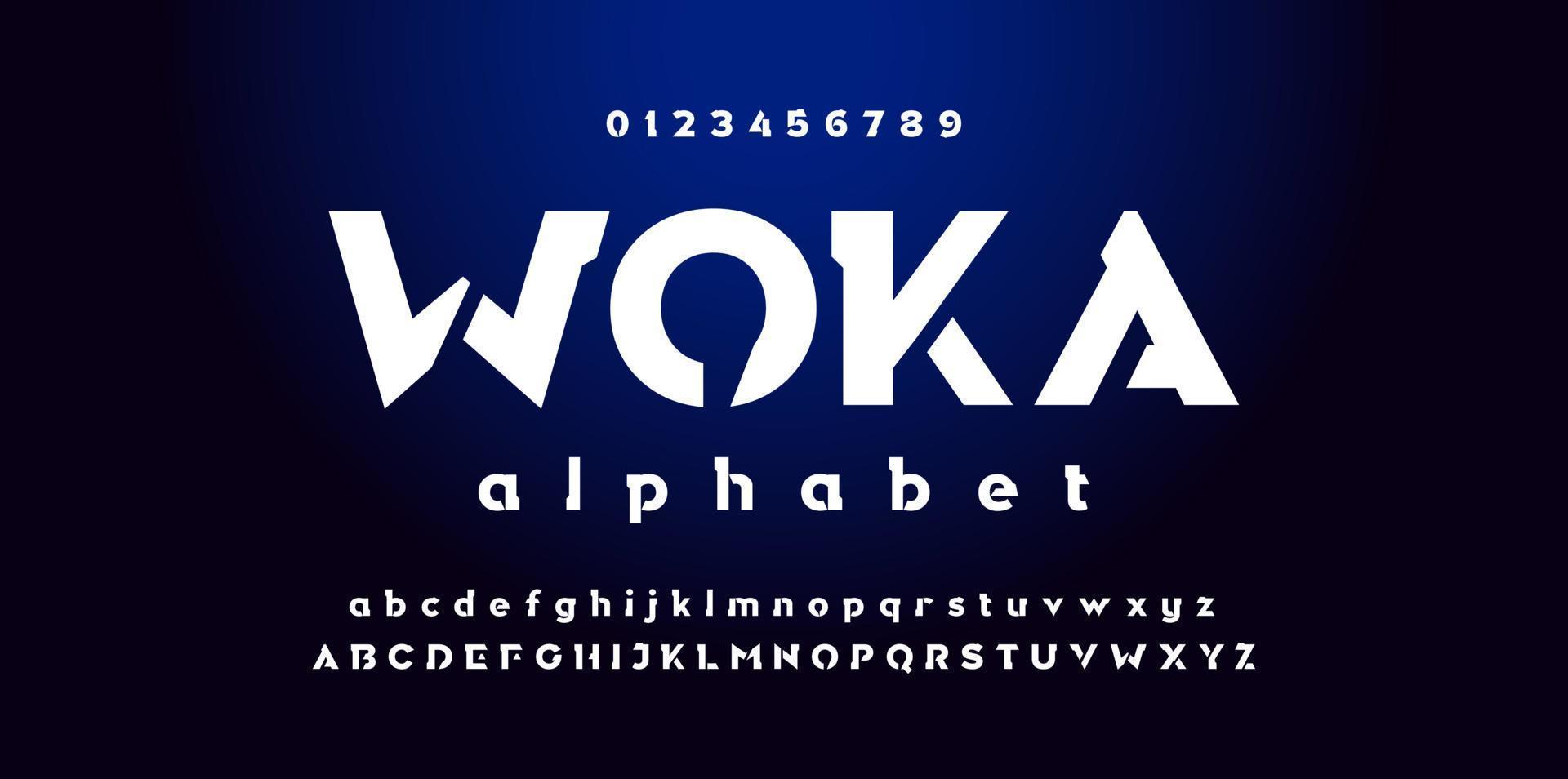 Modern alphabet font and number. Vector illustraion.