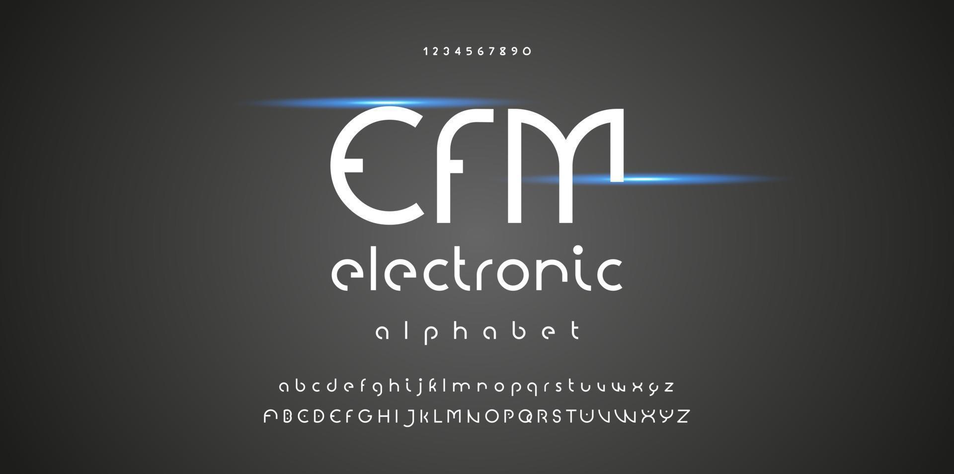 Abstract technology futuristic alphabet font. vector