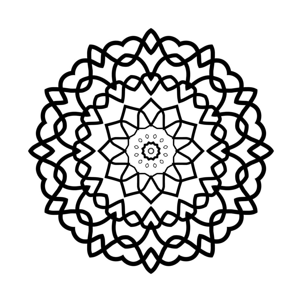 mandala line art design on white background vector