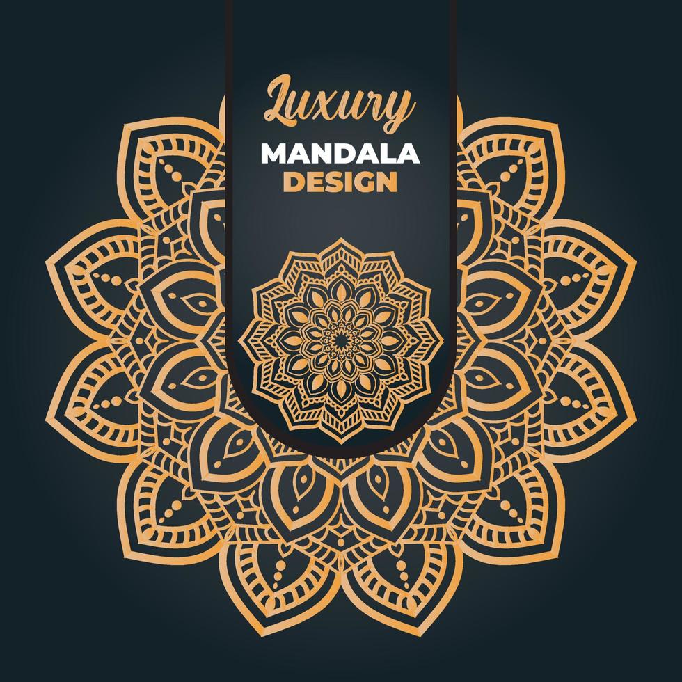 Luxury ornamental and wedding mandala design and islamic background in golden color vector