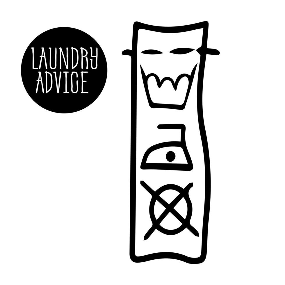 Laundry advice. label on clothing to indicate Textile care symbols