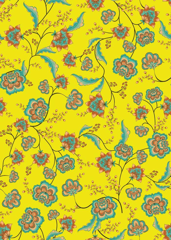 Seamless Floral Pattern in vector.Wild flowers, leaves, branches, candies repeat pattern design set.Handmade. Wallpaper, fabric or design of gift paper. Vector illustration.Print for bed linens.