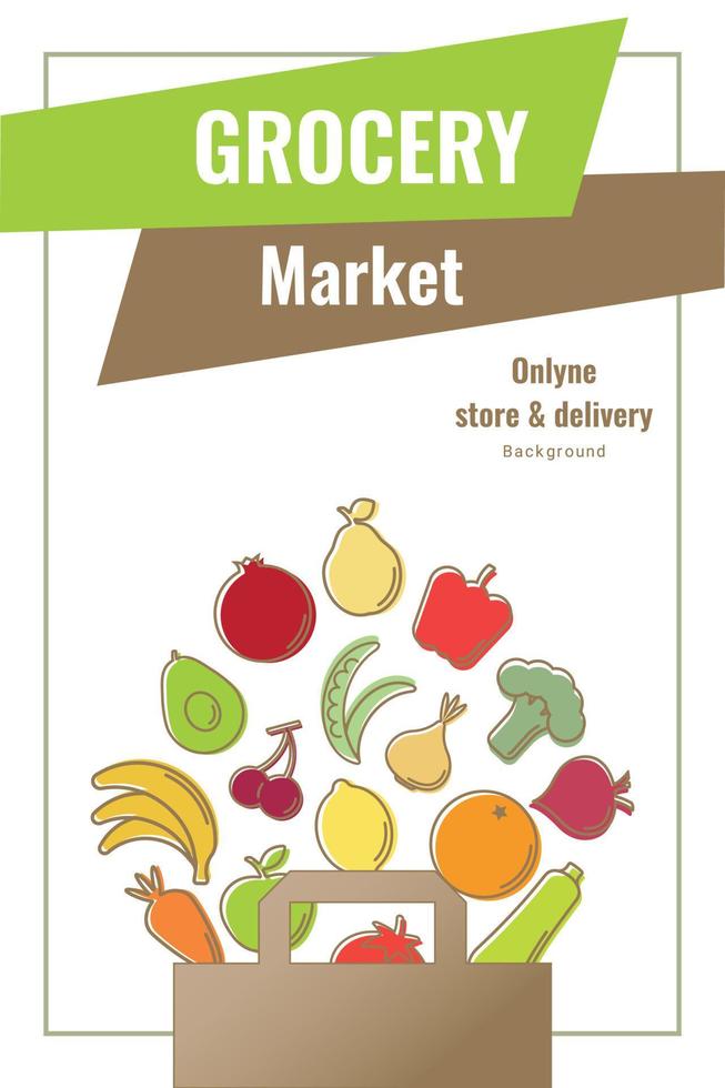 Organic Grocery shopping concept vector