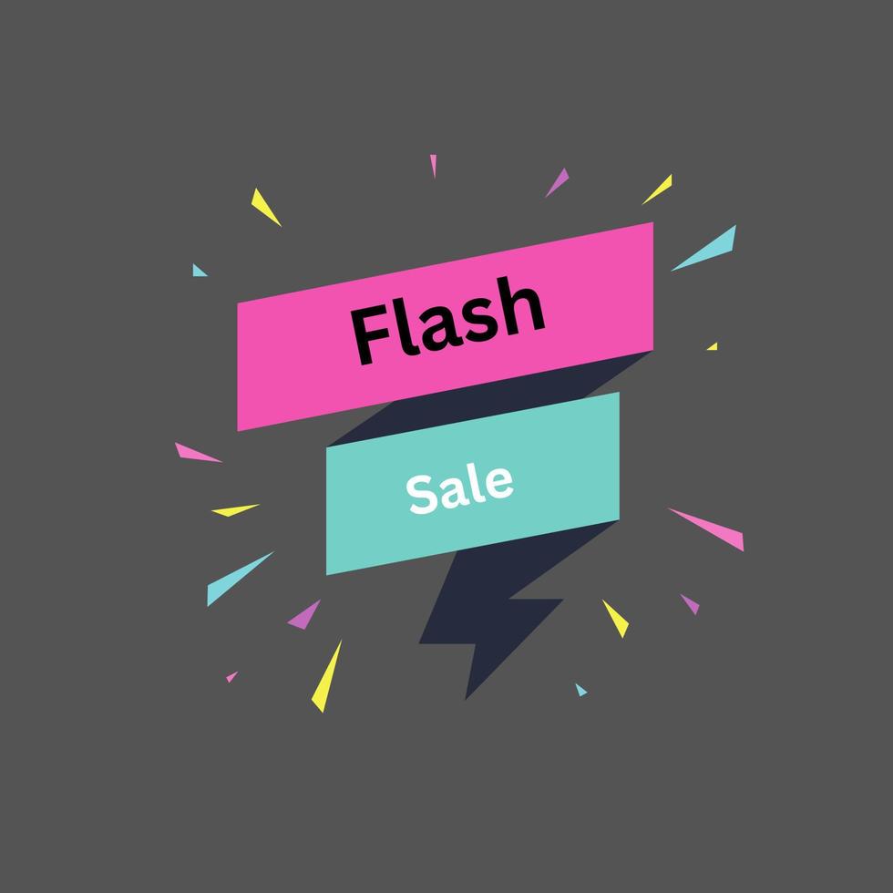 cartel de compras de venta flash o pancarta con icono de flash y texto 3d sobre fondo verde. diseño de plantilla de banner de ventas flash para redes sociales y sitio web. oferta especial campaña de venta flash o promoción. vector