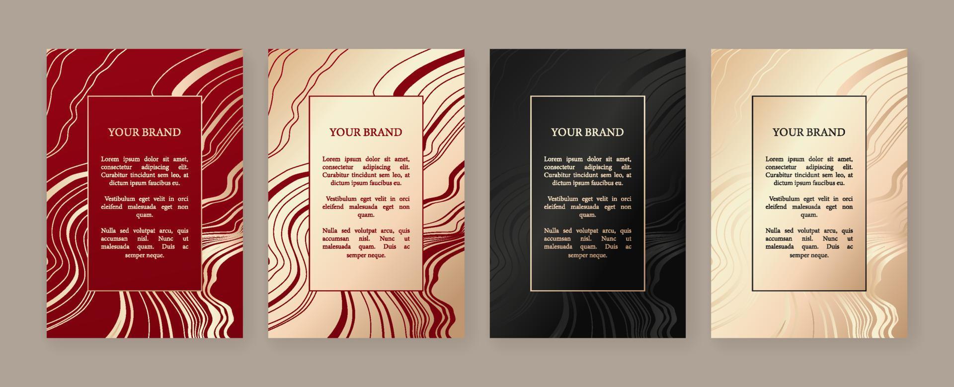 Luxury banner, frame design set with gold geometric pattern. Luxury premium background pattern for menu, elite sale, luxe invite template,  luxury voucher. vector