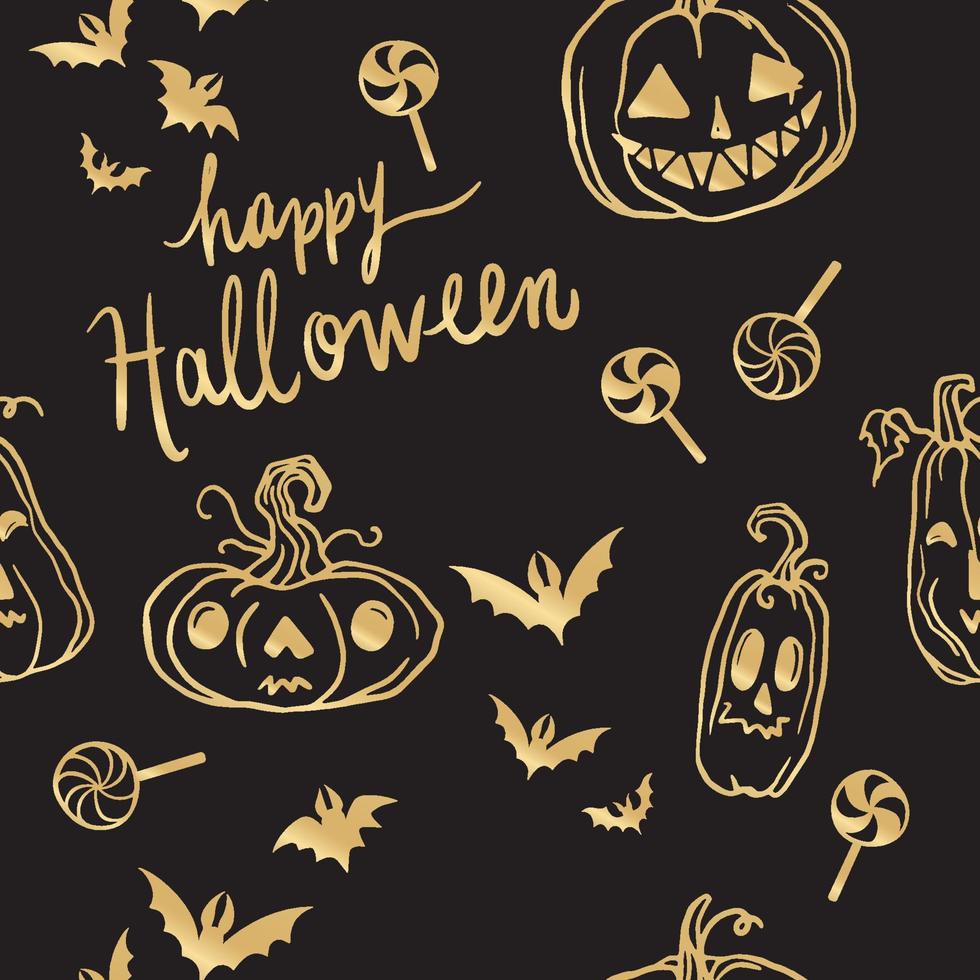 Vector luxury set of Halloween clipart. Trendy, beautiful illustration for seasonal design, textile, playroom decoration or greeting card. Drawn by hand.