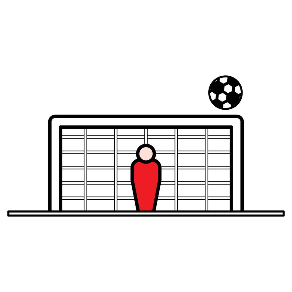 icono lleno de fútbol fuera de la portería vector