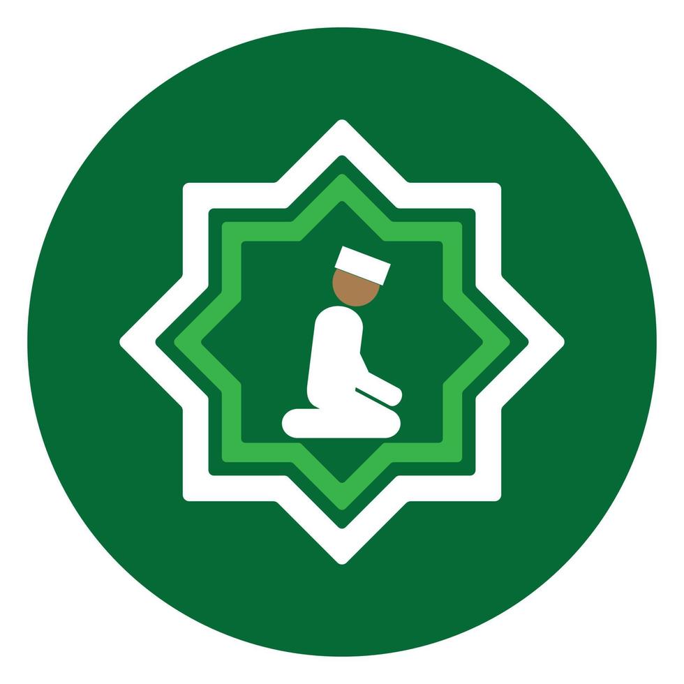 Prayer Sit Islamic Flat Icon vector