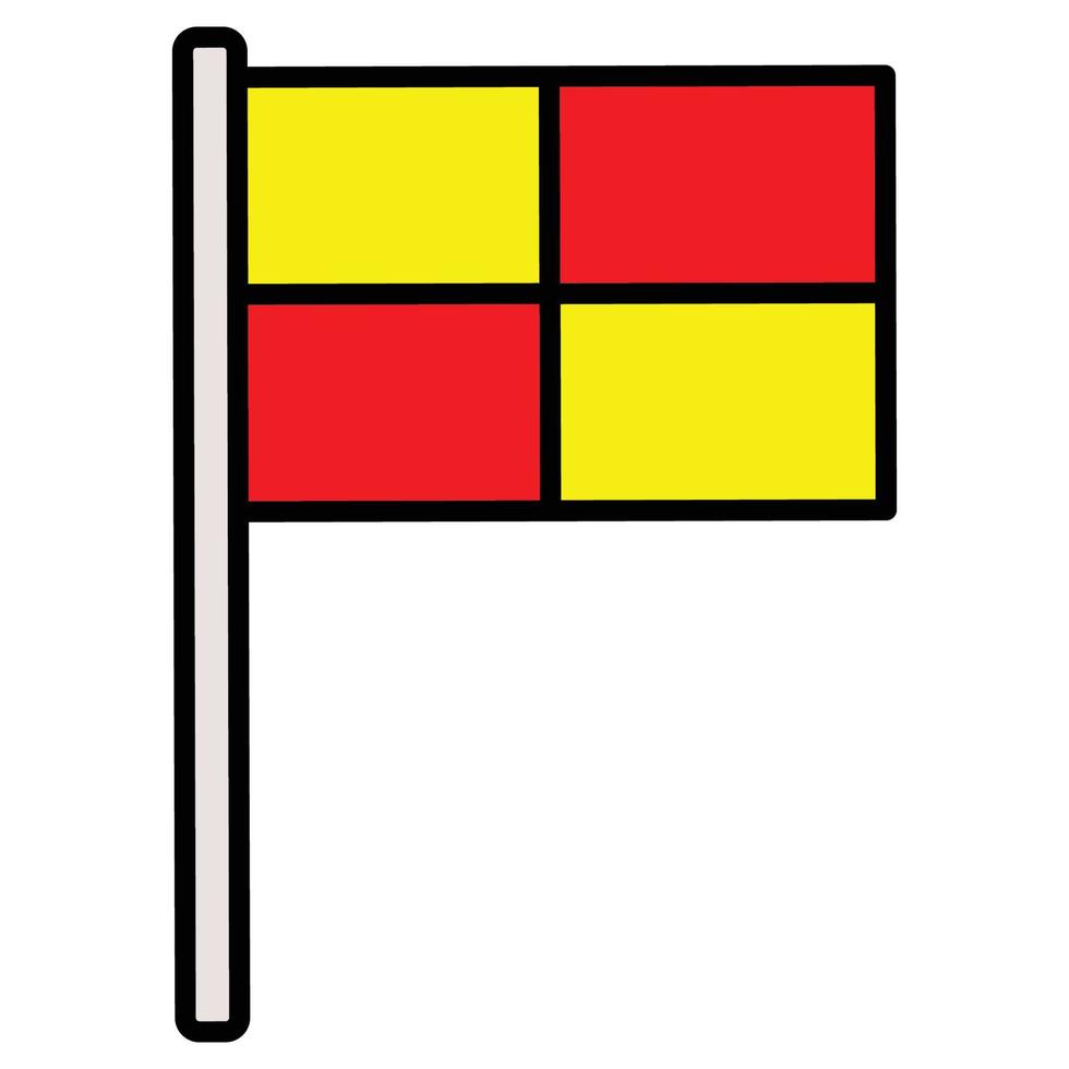 Football Referee Flag Filled Icon vector