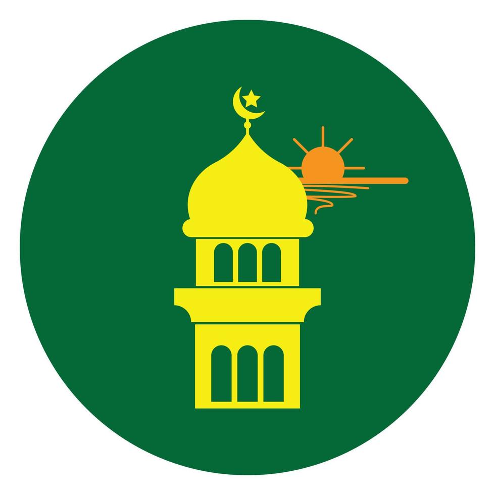 Maghrib Prayer Time Flat Icon vector