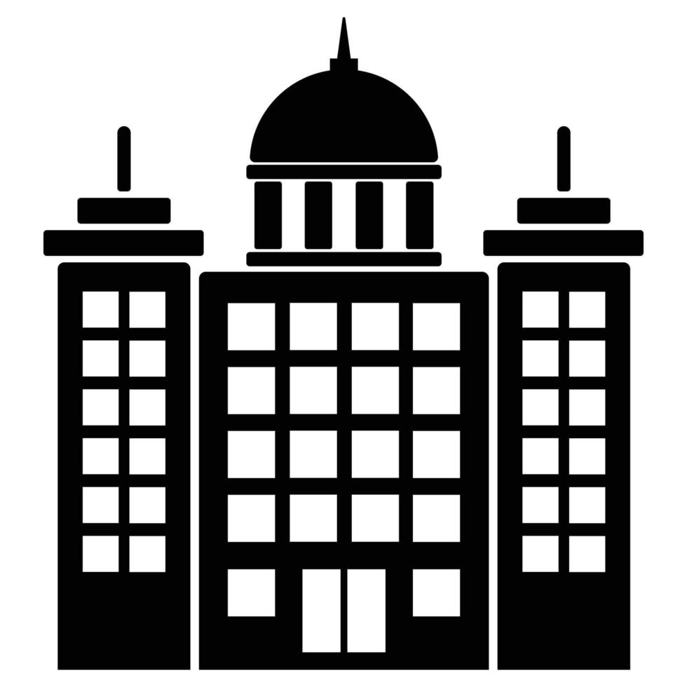 edificio sólido icono vector