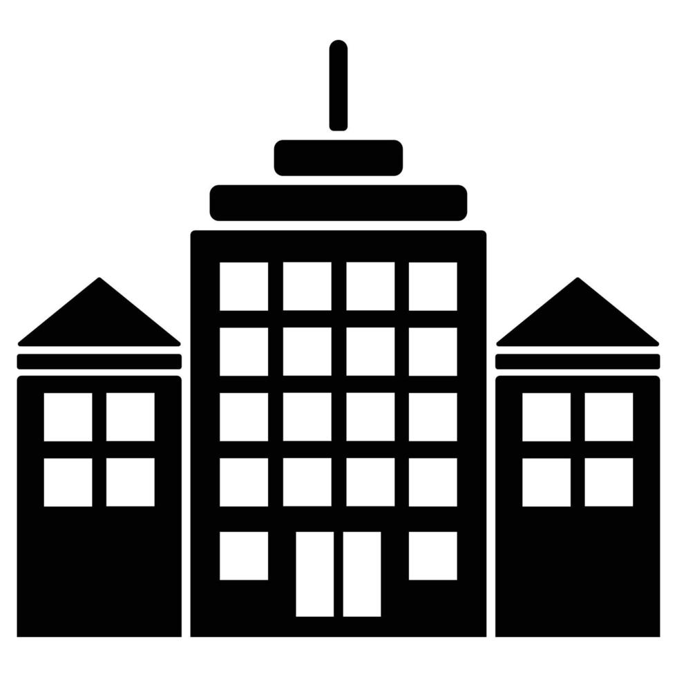 Building Solid Icon vector