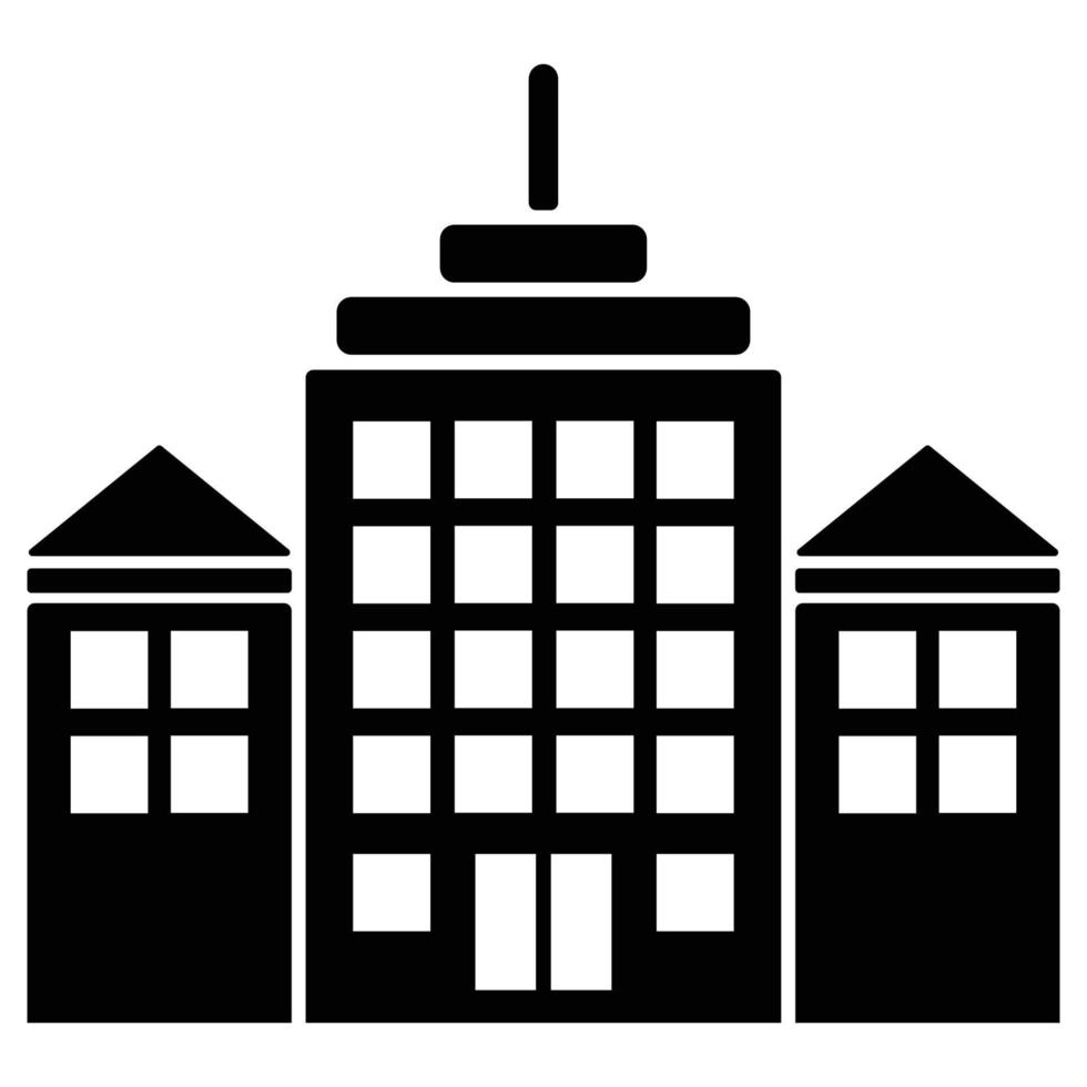 edificio sólido icono vector