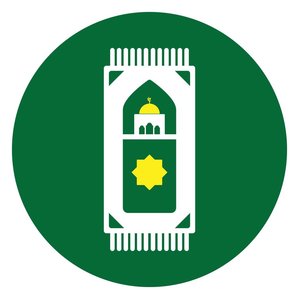 Islamic Prayer Rug Flat Icon vector