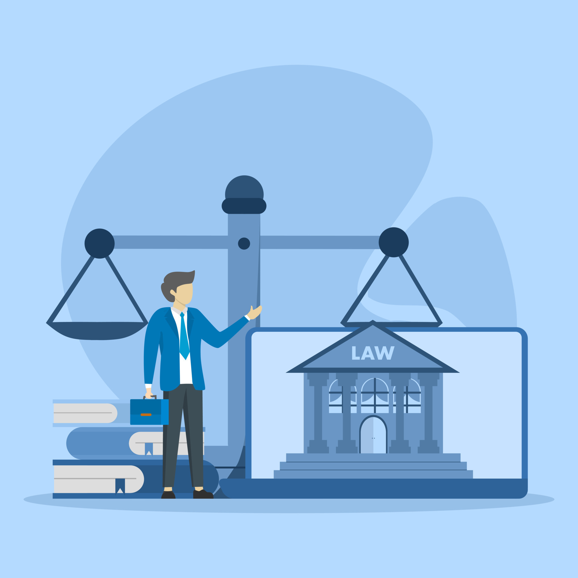Law and justice illustration concept. sign a contract Agreement
