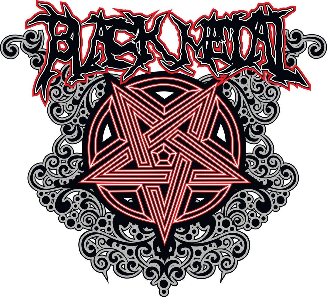 occultic sign with pentagram skull, grunge vintage design t shirts vector