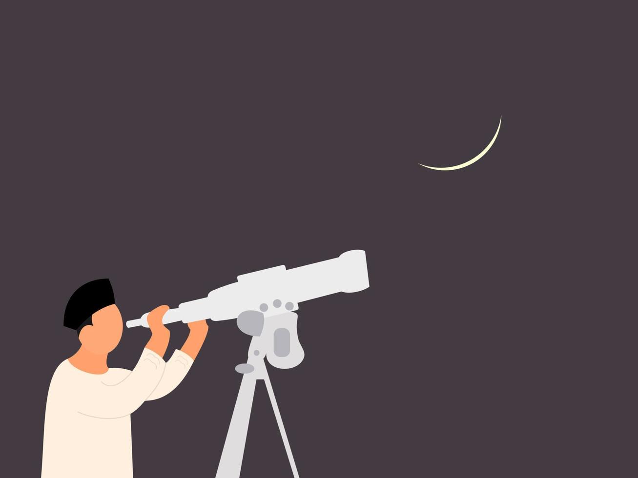 flat design saw a crescent moon vector illustration