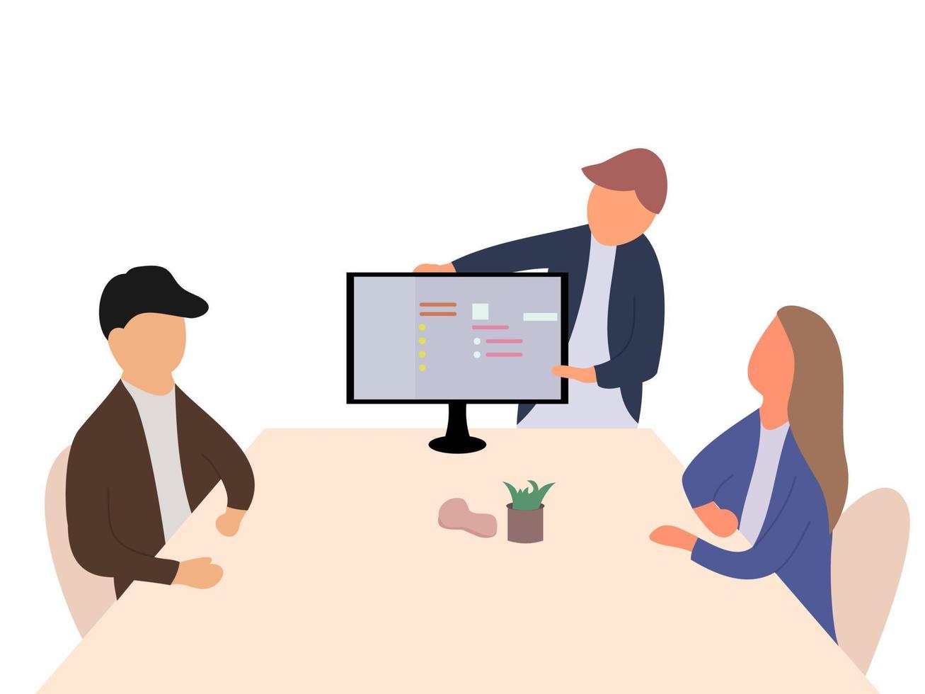 flat design teamwork vector illustration