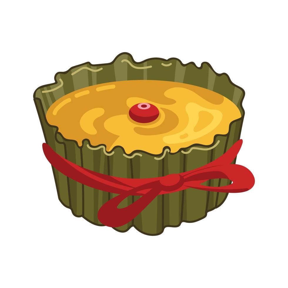 Nian Gao, rice cake. Traditional dessert for Chinese New Year. Wishing you success in the coming year. For stickers, posters, postcards, design elements vector