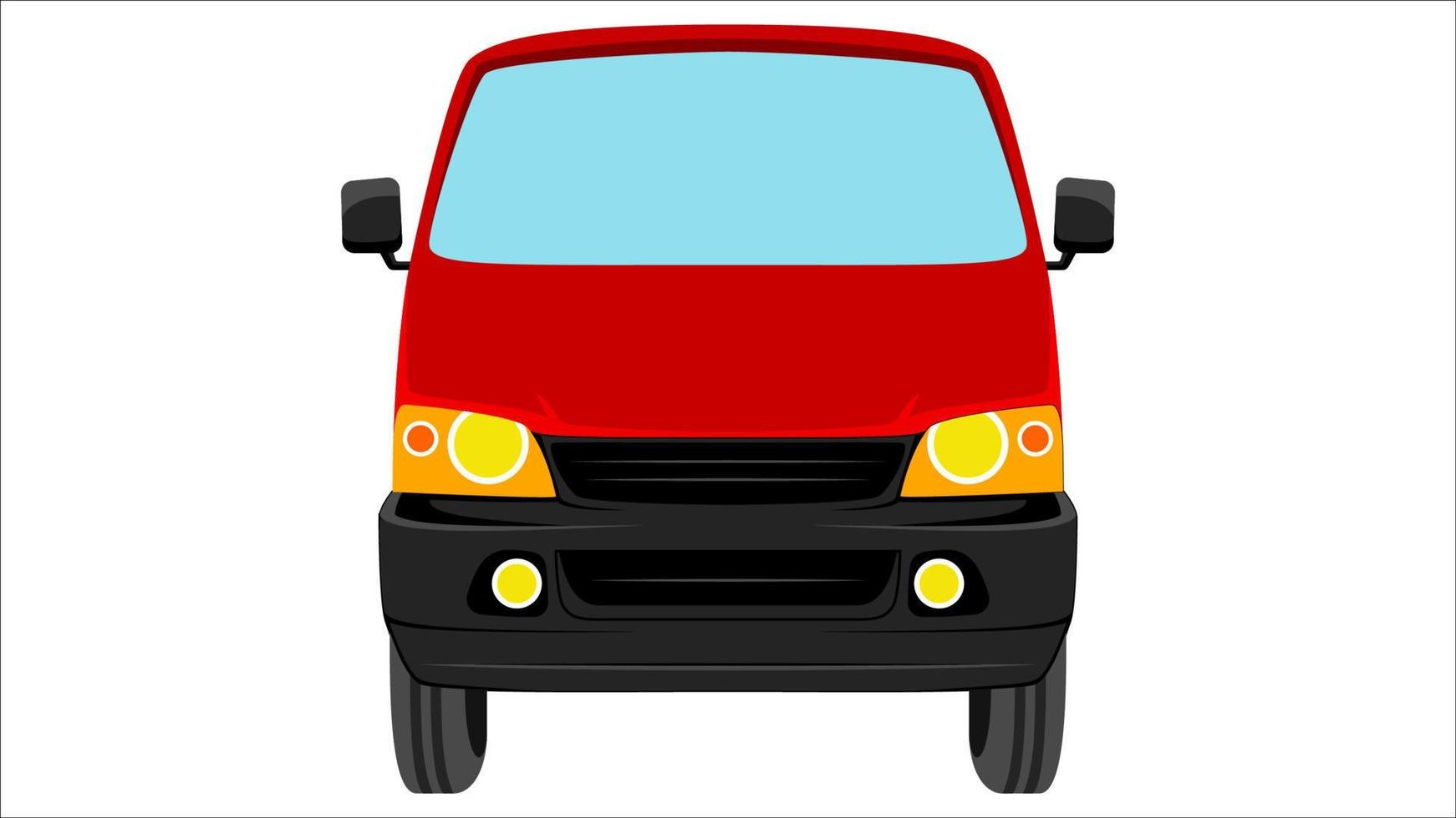 van in bright color vector, realistic car flat bright color vector illustration