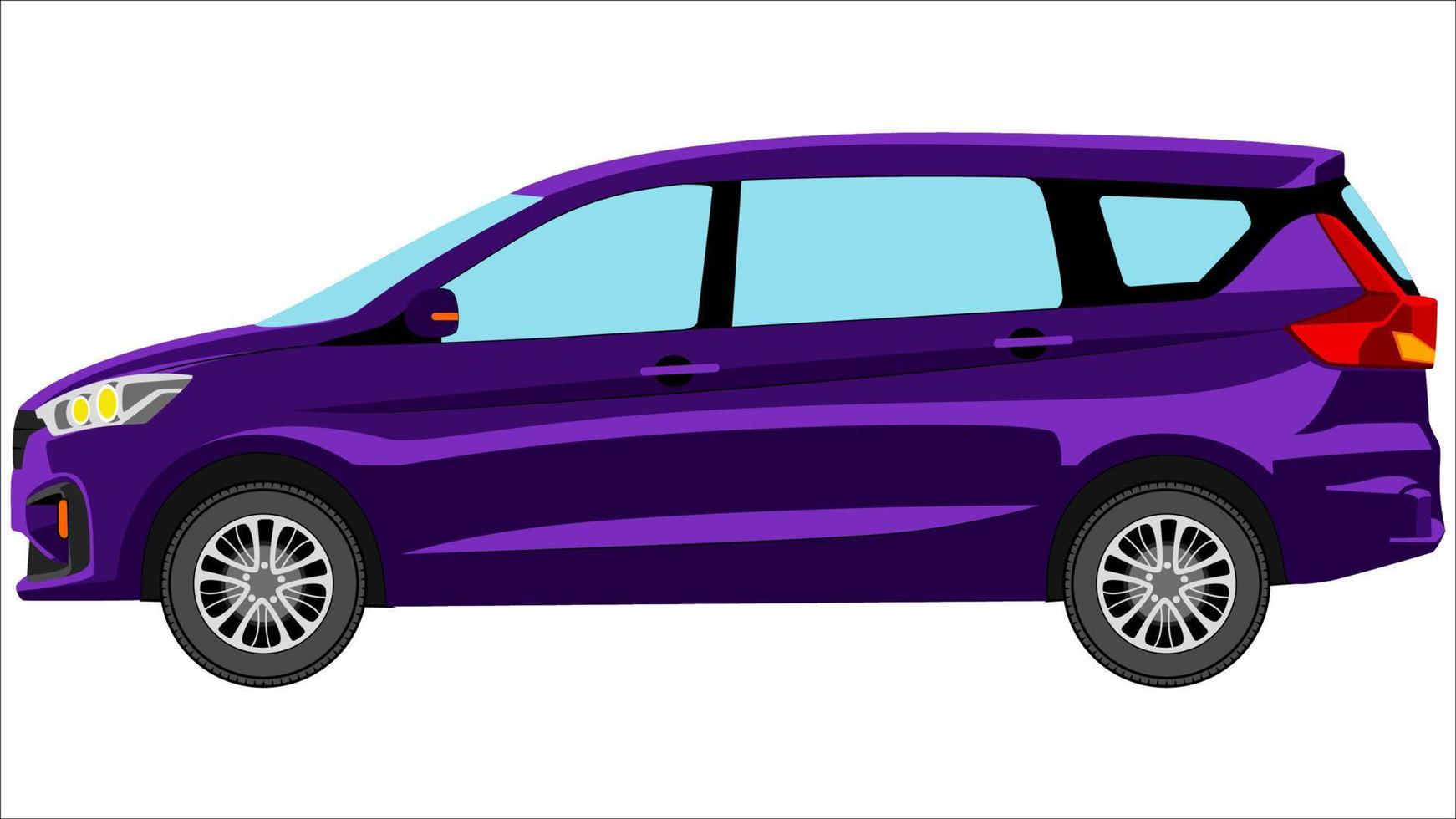 premium family car in bright color vector, realistic car flat bright color vector illustration
