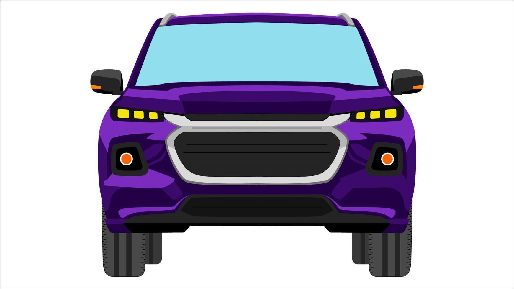 coche suv premium en vector de color brillante, ilustración de vector de color plano brillante de coche realista