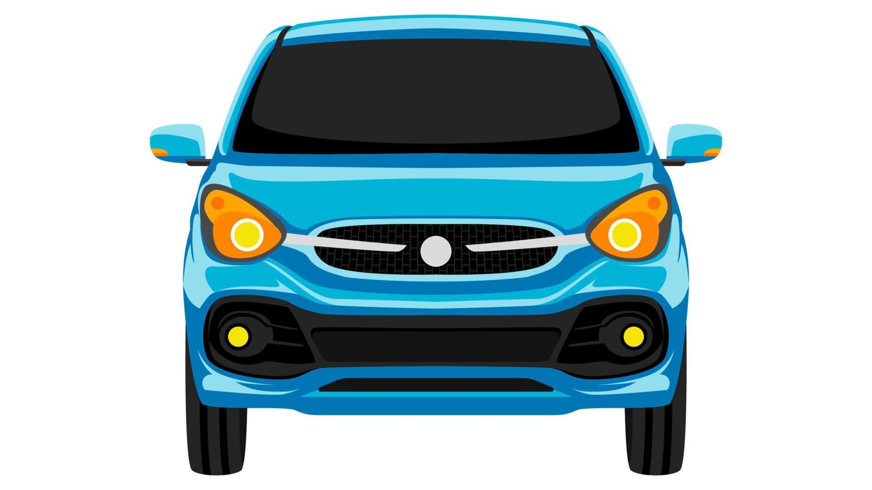 coche pequeño hatchback en vector de color brillante, ilustración de vector de color brillante plano de coche realista