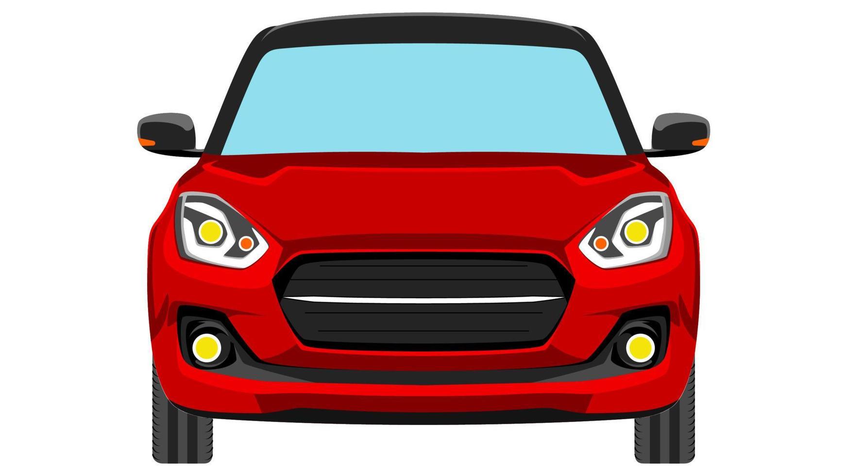 premium hatchback car in bright color vector, realistic car flat bright color vector illustration