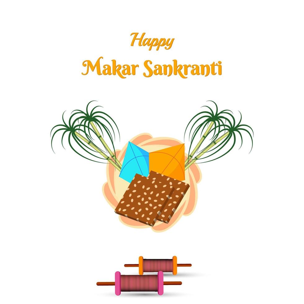 Ilustración de vector de banner gráfico creativo feliz makar sankranti.