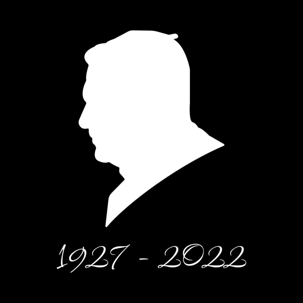 Vatican - December 31, 2022. Side profile of Pope Benedict XVI. Life of the Pope. vector