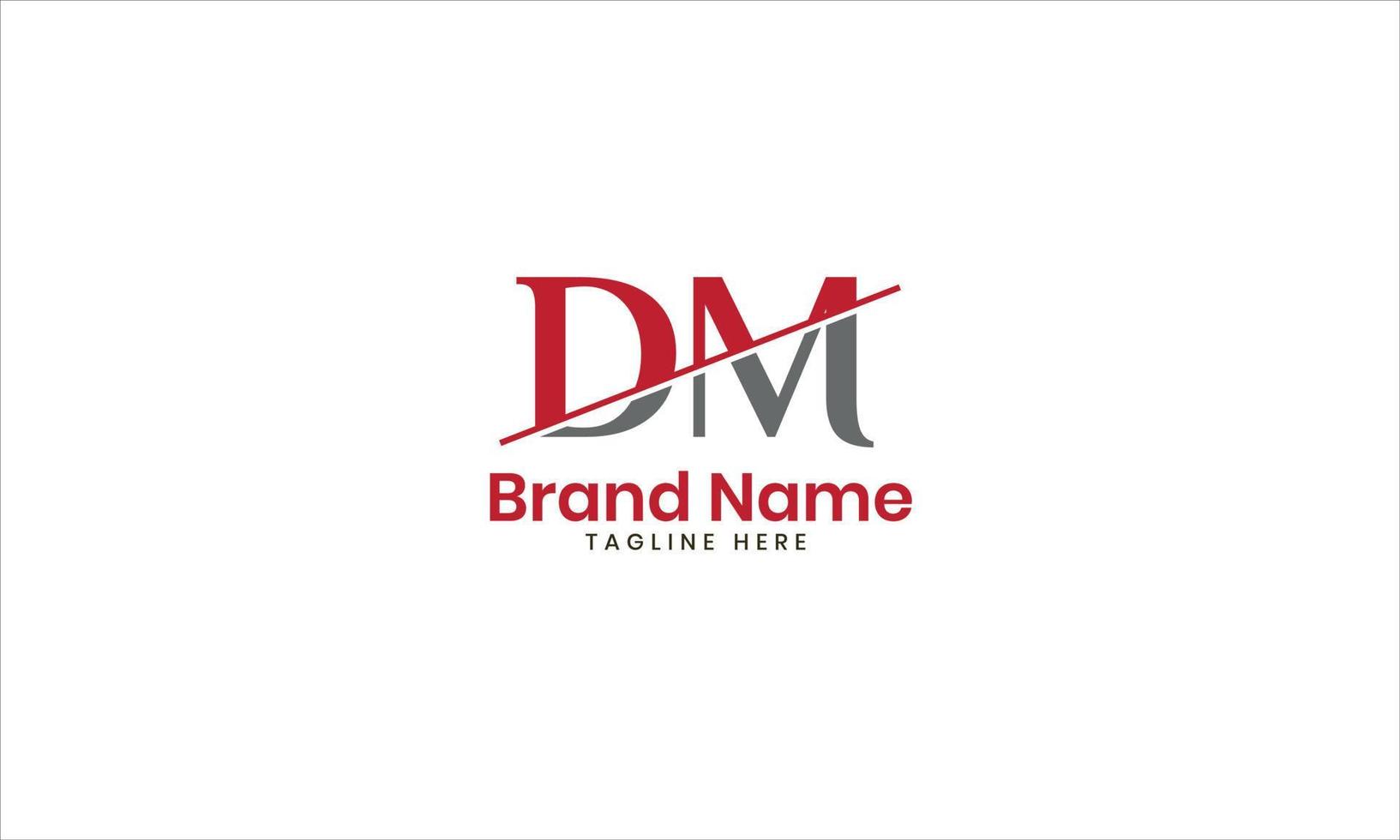 Creative dm letter logo template vector