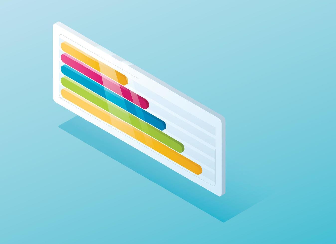 elemento de diseño infográfico vectorial isométrico, gráfico con escalas. vector