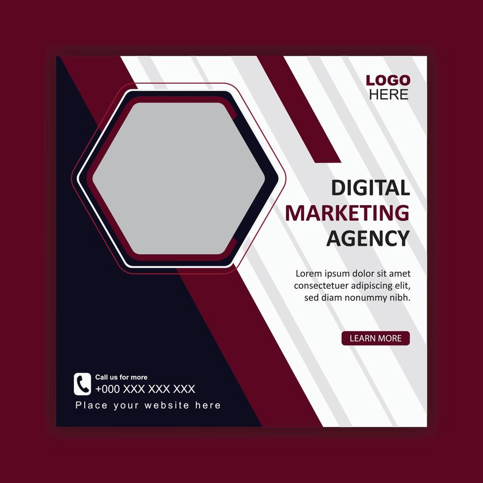 Digital Marketing and Corporate Social media Business Ad Post Template vector