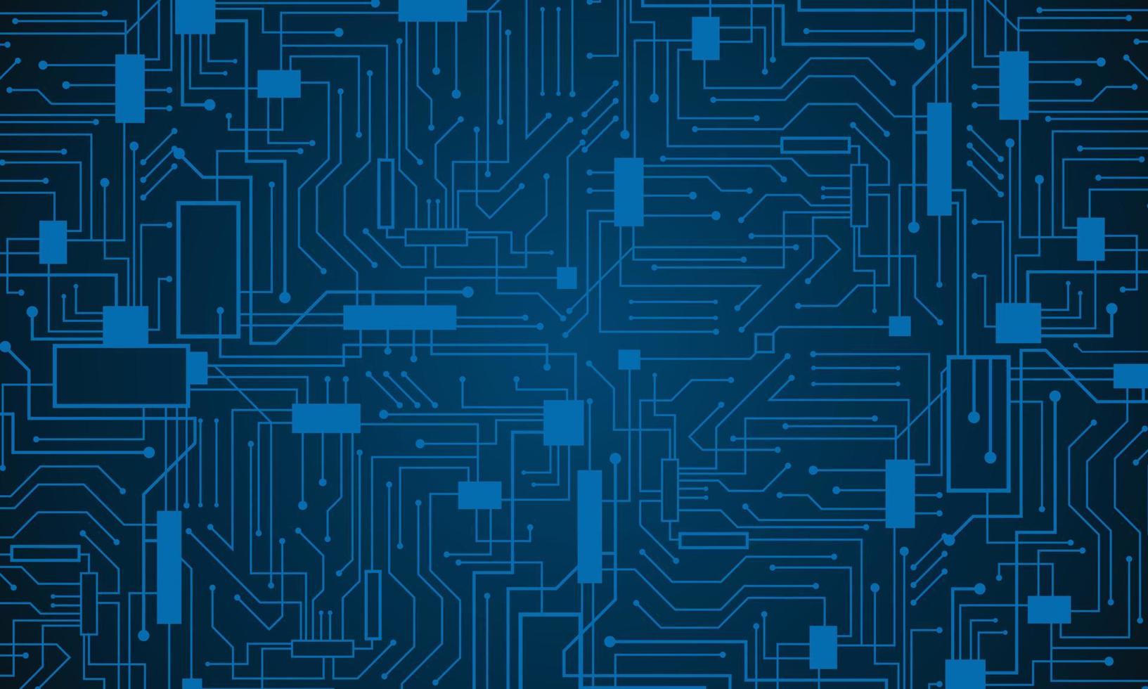 Blue gradient circuit board background. Technology background vector