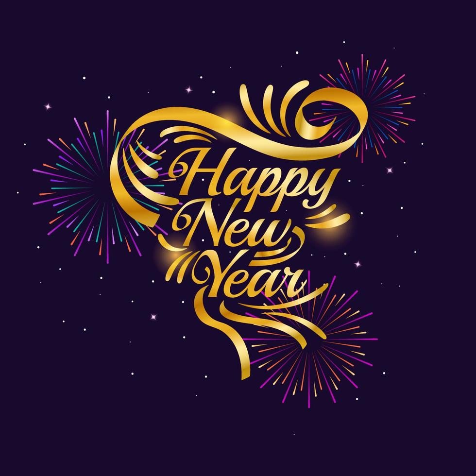 Happy New Year Lettering background vector