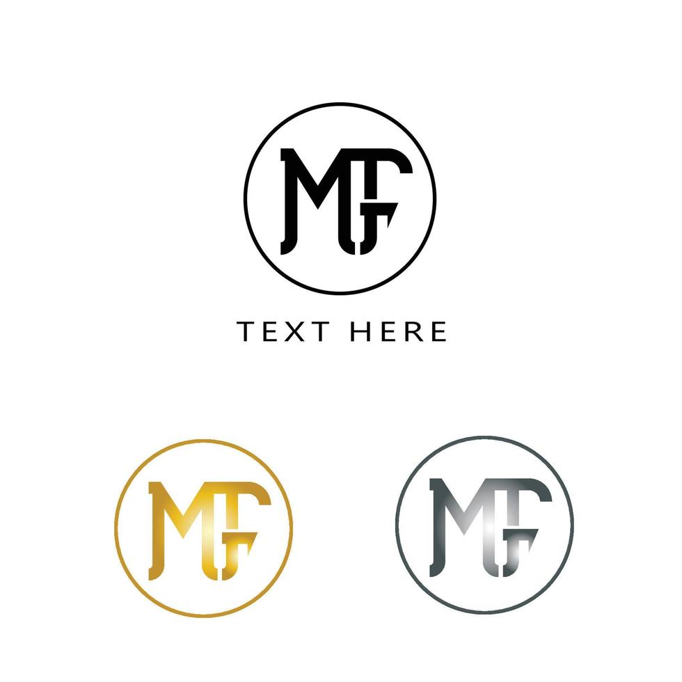 diseño de logotipo de letra inicial mf vector