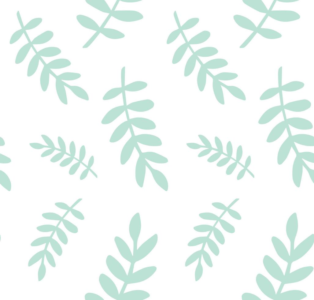 Vector seamless pattern of hand drawn leaves