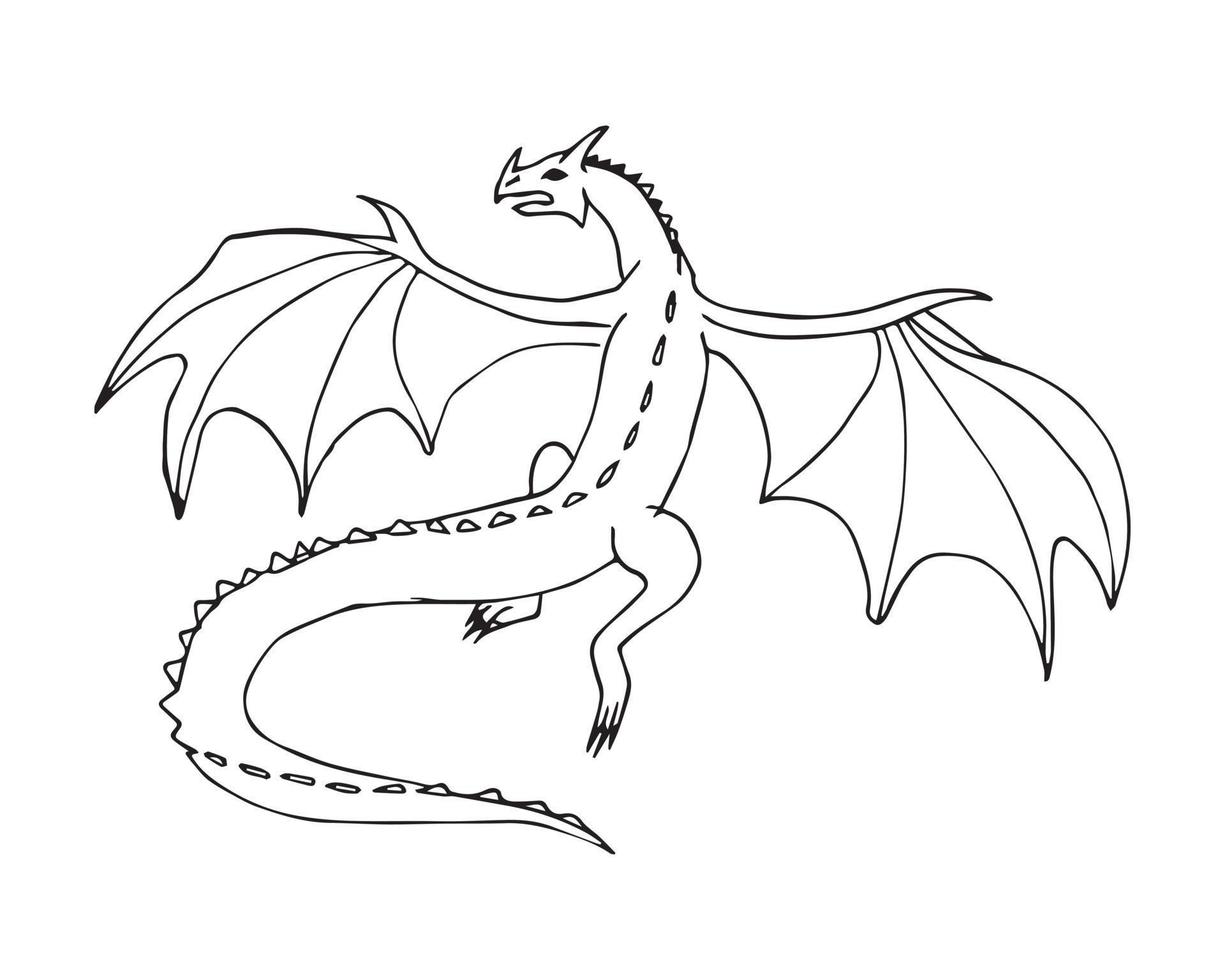 Vector hand drawn doodle sketch dragon