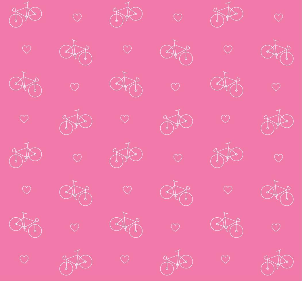 Vector seamless pattern of bicycle silhouette