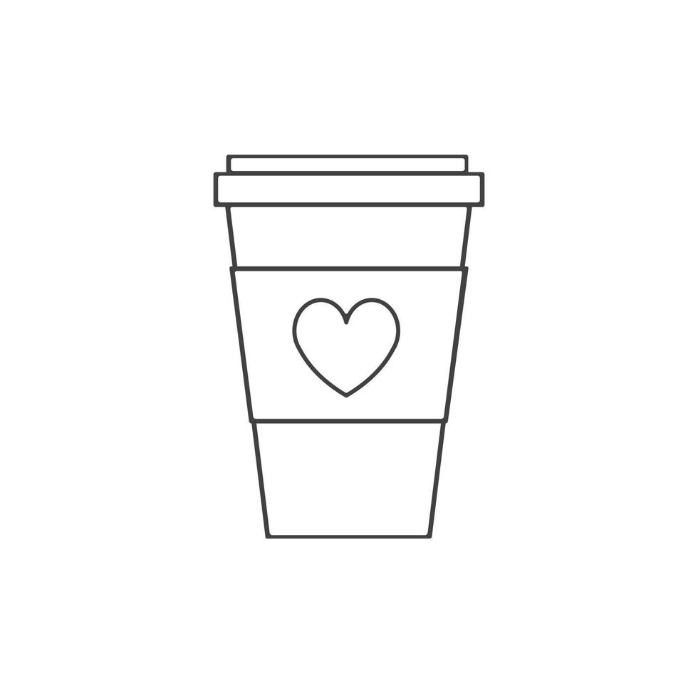 café para llevar de contorno vectorial vector