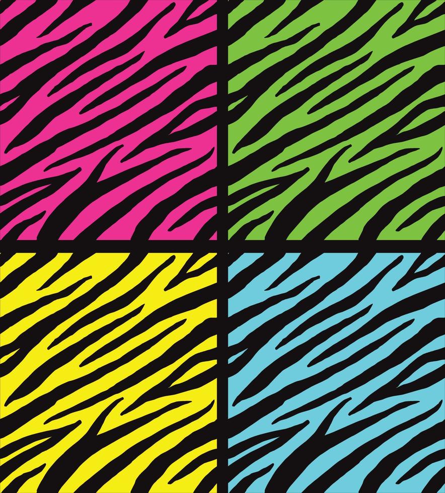 Vector set of zebra print seamless pattern