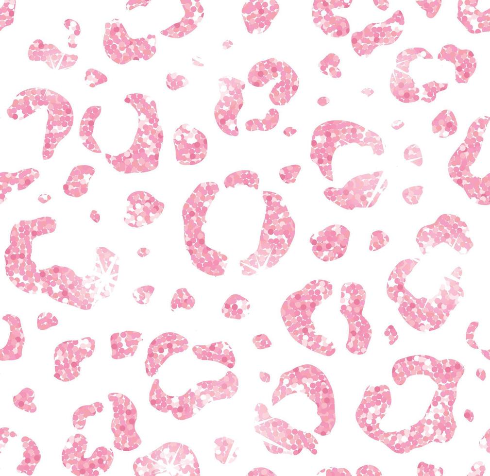Vector seamless pattern of pink leopard fur print